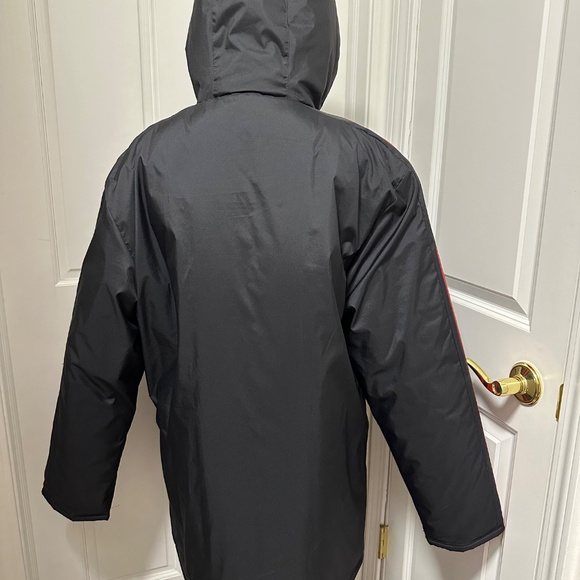 Adidas Long Athletic Team Stadium Soccer Winter Coat Jacket Black Unisex Small - Picture 7 of 15